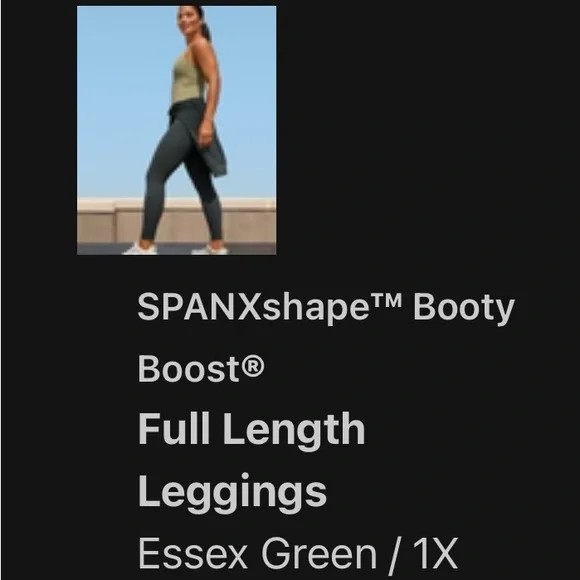 SPANX Booty Boost Leggings - Essex Green - Picture 1 of 9
